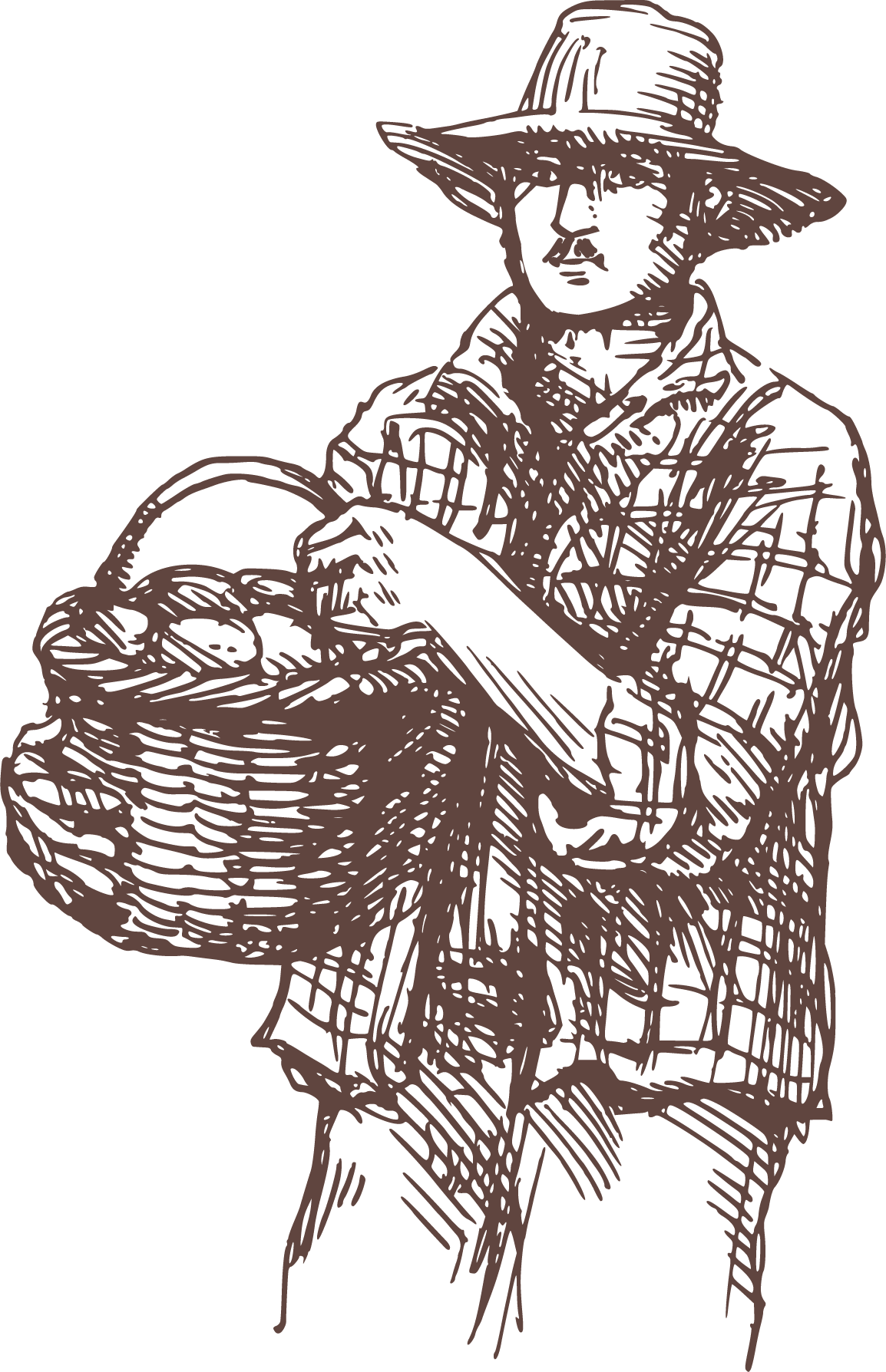 Illustrazione a matita di un lavoratore tradizionale siciliano